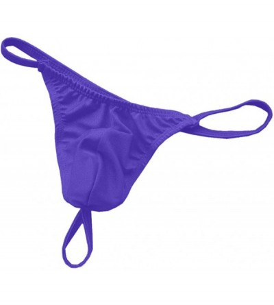 Bikinis Sexy Mens Lingerie Briefs Jockstraps- One Piece Thong Bikini Front Hole Underwear G-String Underpants - Light Blue - ...