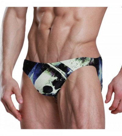 Briefs Blue Jellyfish Men's Underwear Basic Polyester Brief - Skull Astronaut - CQ18S6L5IUO $22.31