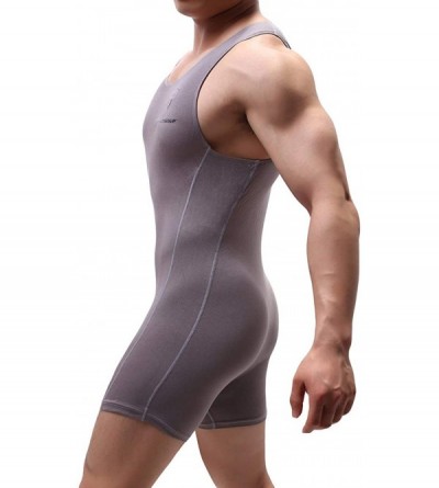 Shapewear Men's Bodysuit Singlets Modal Soft Elastic Shapewear Sleeveless Underwear Boxers Briefs Suspender Slim Muscle Bulge...
