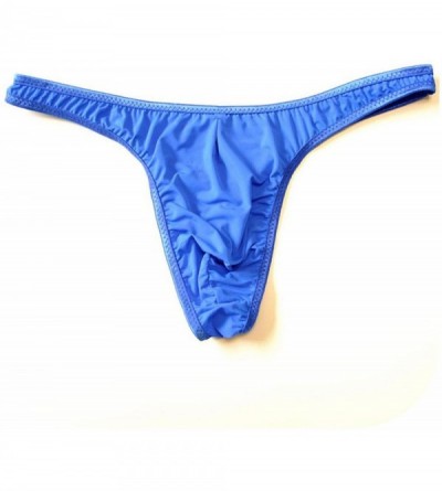 G-Strings & Thongs Hot Sissy Men Thongs String Sexy Underwear Pantsies Translucent Ice Silk Tanga Wear Jocks - Blue - C41976Q...