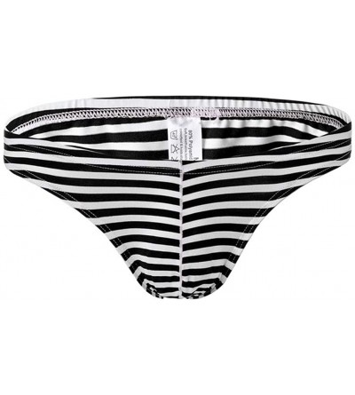 Bikinis Men's Sexy Mesh Pouch Underwear Underwear Low Rise Bulge Thong Stripe Underwear - Green - C91905HGGED $14.78