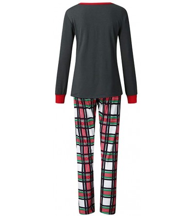 Sleep Sets Matching Family Pajamas Sets Christmas Plaid Tops Pants Family Pajamas Sleepwear - ☀mommy-gray - CE192G5USAQ $30.92