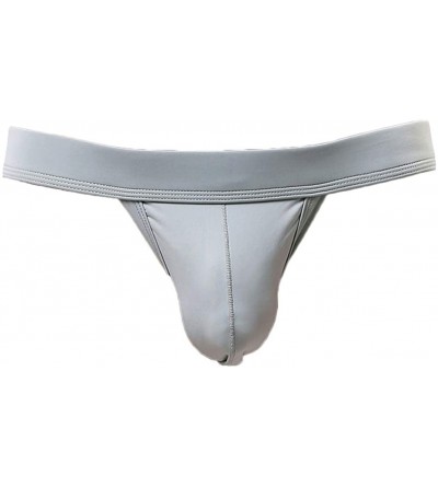Briefs Men's Bulge Enhancing Bikini Underwear Sexy Seamless Briefs Low Rise - Grey - CF18DK23565 $8.12