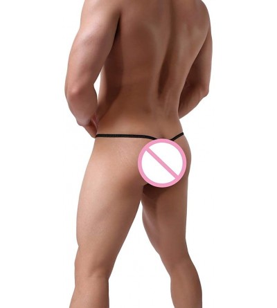 G-Strings & Thongs Men's New Transparent Sexy T-Back Underwear Sexy Thongs - Black - C5192ZAENCS $8.95