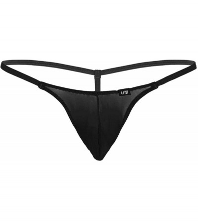 G-Strings & Thongs Men Mesh Sheer Pouch Thong G-String Jockstrap V-String Panties Breathable Micro Bikini Underwear - Black -...