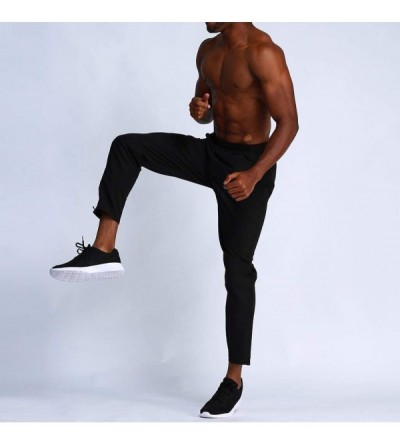 Thermal Underwear Mens Lightweight Joggers Elastic Waist Sweatpants Zipper Bottom Sports Pants Trousers for Gym Running Athle...