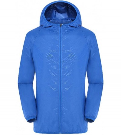 Thermal Underwear Outdoor Windproof Ultra-Light Coat Men's Women Casual Jackets Rainproof Windbreaker - Blue - CR1933ETDOO $1...