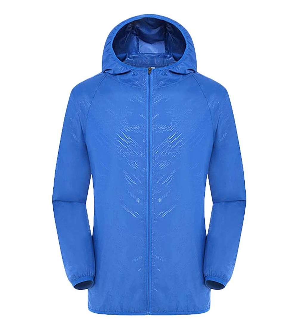 Thermal Underwear Outdoor Windproof Ultra-Light Coat Men's Women Casual Jackets Rainproof Windbreaker - Blue - CR1933ETDOO $1...