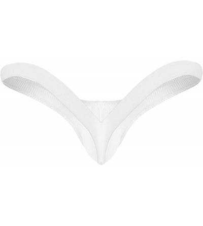 G-Strings & Thongs Men's Sheer Mesh Bugle Pouch Panties Low Rise G- String Thong Bikini Briefs Jockstrap Underwear - White - ...