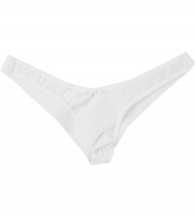 G-Strings & Thongs Men's Sheer Mesh Bugle Pouch Panties Low Rise G- String Thong Bikini Briefs Jockstrap Underwear - White - ...