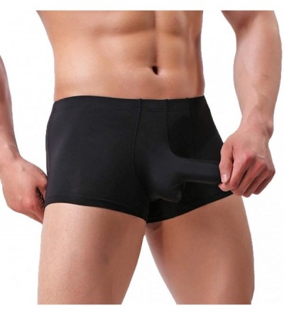 Bikinis Sexy Boxer Briefs Soft Comfy Underwear Underpants Breathable Lightweight Knickers Shorts - B-black - CN1940EQUHM $12.01
