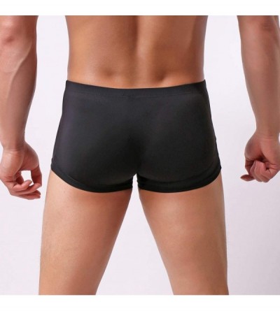 Bikinis Sexy Boxer Briefs Soft Comfy Underwear Underpants Breathable Lightweight Knickers Shorts - B-black - CN1940EQUHM $12.01
