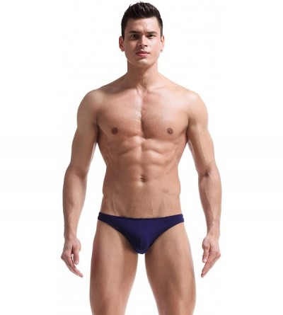 Bikinis Men's Sexy Modal Underwear U Convex Bag T Thong Sexy Panties - Navy - CG18I6HWY0W $13.02