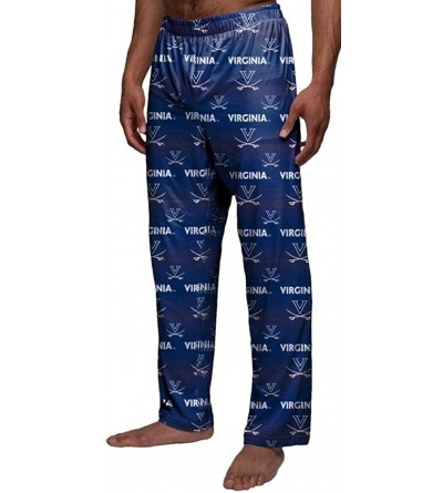 Sleep Bottoms Virginia Cavaliers Men's Scatter Pattern Pajama Lounge Multi Color Pants - Multi - CJ18XYLQSKQ $40.04