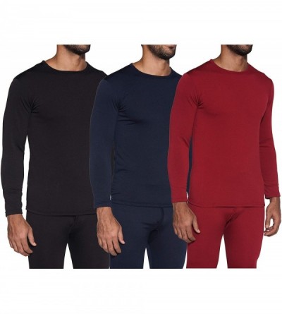 Thermal Underwear Men's Ultra-Soft Long Sleeve Crew Neck Thermal Shirt - Fleece Lined Compression Baselayer Top Underwear - S...