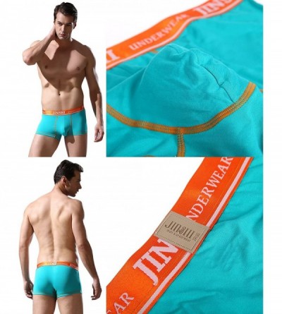 Boxer Briefs Men's Bamboo Underwear Tagless Boxer Briefs Short Leg - 3-pack-blue - C4124PEUV6B $19.17