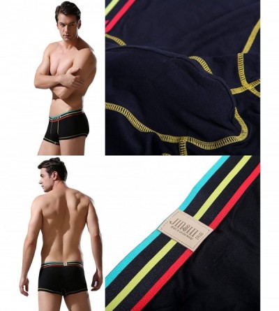 Boxer Briefs Men's Bamboo Underwear Tagless Boxer Briefs Short Leg - 3-pack-blue - C4124PEUV6B $19.17