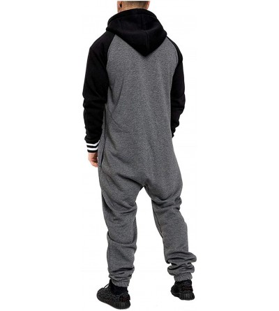 Sleep Sets Men's Unisex Onesie Jumpsuit One Piece Non Footed Pajama Playsuit Christmas Print Hooded Jumpsuit Overalls - Gray ...