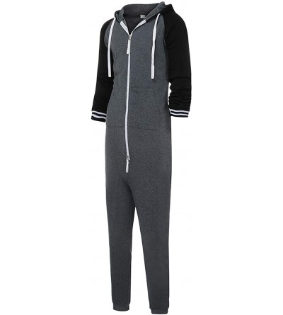 Sleep Sets Men's Unisex Onesie Jumpsuit One Piece Non Footed Pajama Playsuit Christmas Print Hooded Jumpsuit Overalls - Gray ...