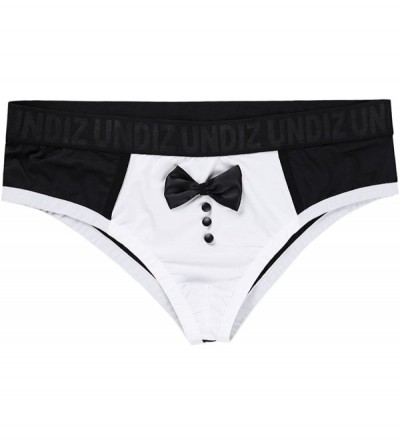 Briefs Men's Sexy Tuxedo Briefs Sissy Pouch Panties Waiter Bow Tie Lingerie Underwear - Black - CQ18OX67Q6H $16.89