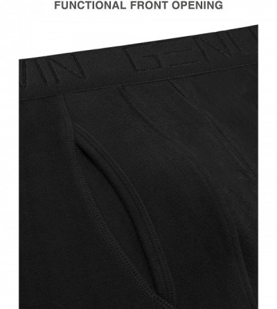 Thermal Underwear Men's Ultra Soft Winter Warm Base Layer Top & Bottom Fleece Lined Thermal Set Long John - Black2 - CY18XIY6...