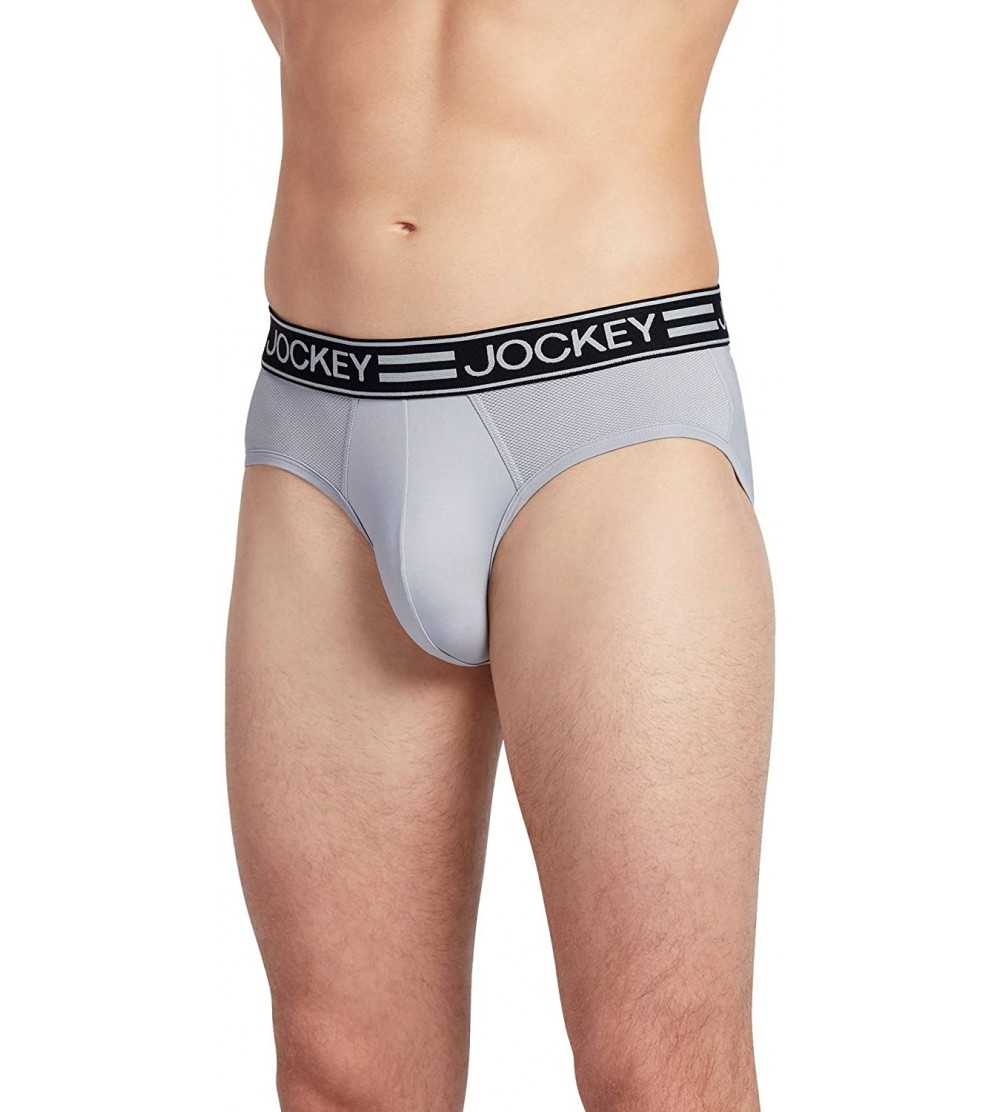 Briefs Men's Underwear Sport Cooling Mesh Performance Brief - Platinum - CK119NB4L0T $15.47