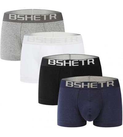 Boxer Briefs Men's Underwear Boxer Briefs 5 Pack Ultra Soft Comfy Breathable Cotton Trunks No Fly - 4 Pack - CM18A0AXAW3 $19.60