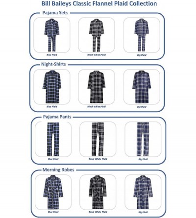 Sleep Tops Sleepwear Men's 100% Cotton Flannel Nightshirt Sleep Shirt - Big Plaid - C418GDORO5N $27.53