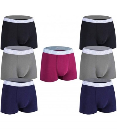 Trunks Mens Underwear Trunks Cotton-(7or4)-Pack Breathable Men Trunks Underwear-Short Leg-No Fly - Multicolored 7-pack - CS18...