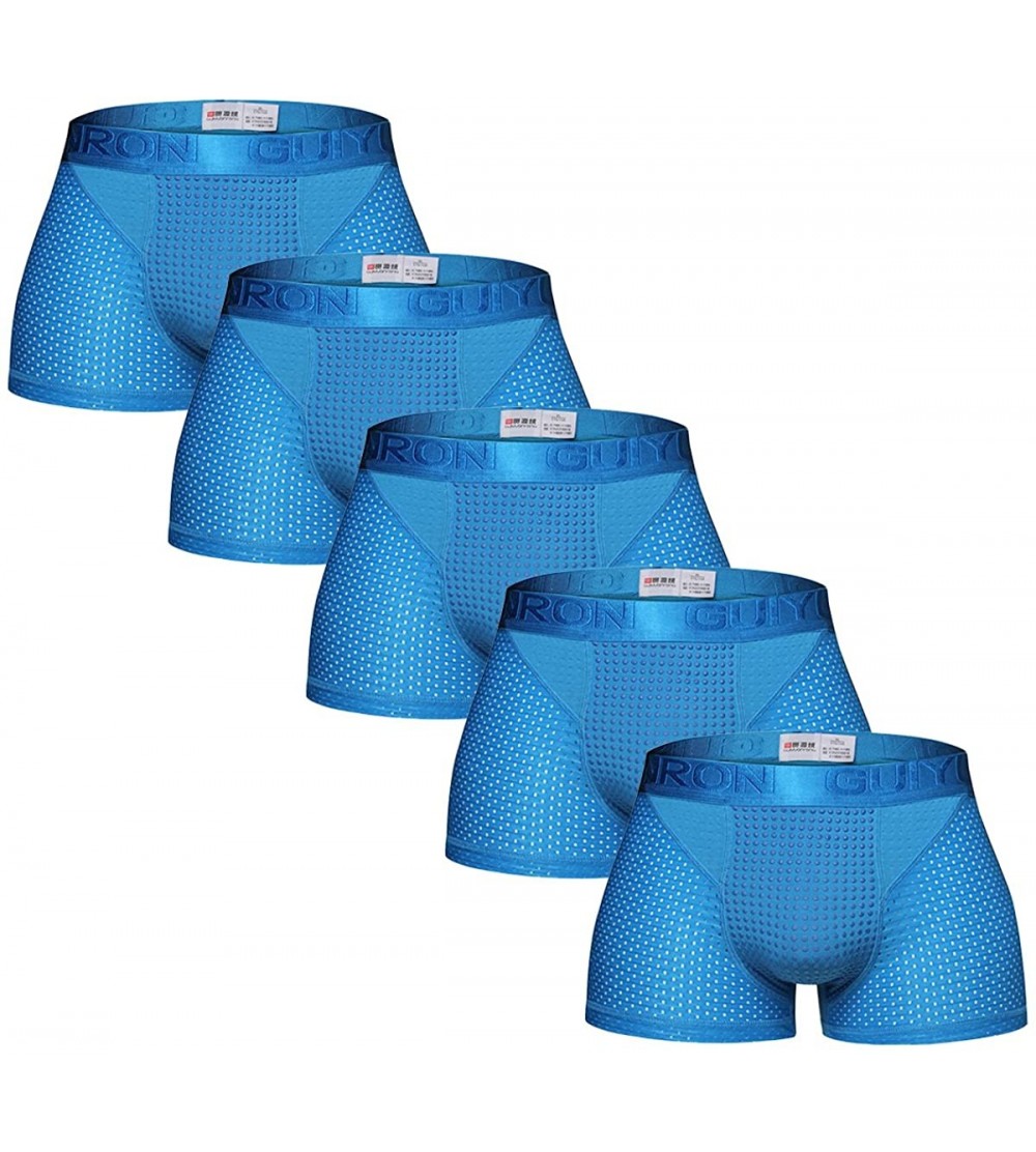 Boxer Briefs Men's Boxer Briefs Magnetic Underwear Boxershorts Mesh Therapy Health Care Comfort Shorts - Blue 5 Pack - CE18CQ...
