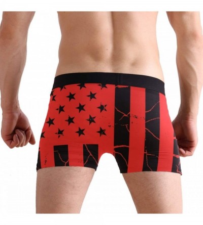 Boxer Briefs Mens Boxer Briefs Underwear Breathable Pouch Soft Underwear - Shark Usa Flag Crack - CH1927U8Z34 $13.18