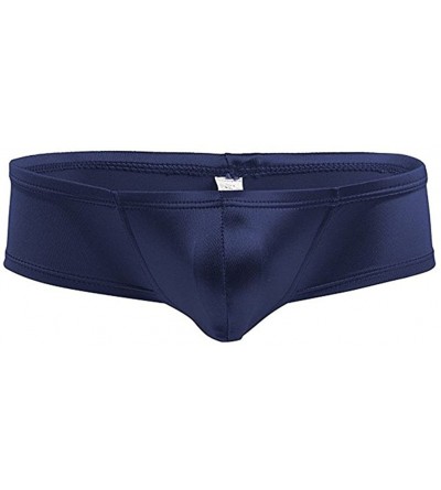 Boxer Briefs Men's Cap Cover Bulge Pouch Hipster Boxer Trunks Bikini Briefs Cheeky Underwear - Navy Blue - C0184XH52UK $13.37