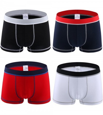 Boxer Briefs Men's 4-Pack Cotton-Stretch Low-Rise Trunk(XL-3XL) - Black/White/Blue - CJ12N38Z1VG $39.76