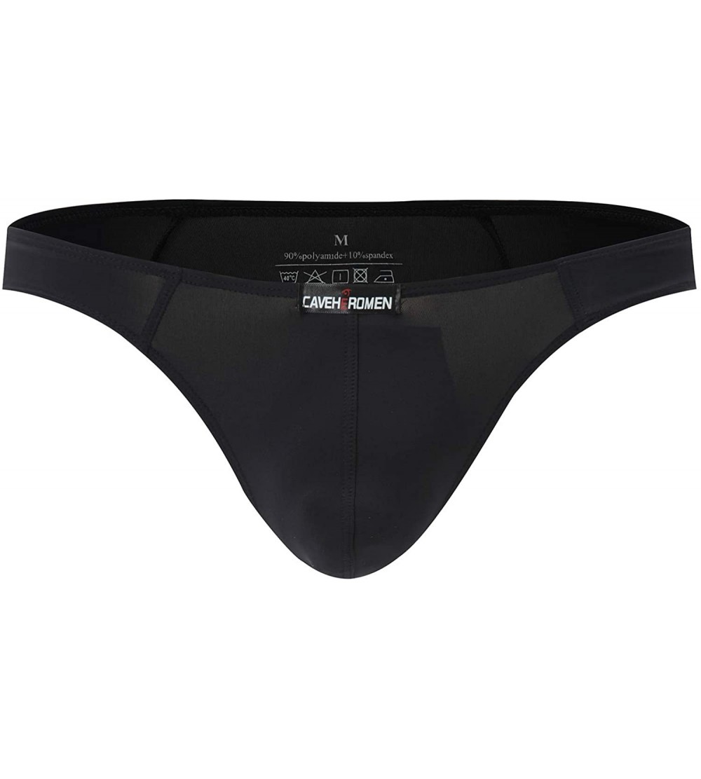 G-Strings & Thongs Soft Stretch Men's Thongs Underwear Low Rise T-Back Under Panties Premium Quality - Black - C7199S26909 $7.79