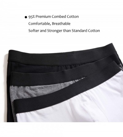 Boxer Briefs Men's Hip Trunks Underwear Cotton Stretch Boxer Briefs - Grey 4pack - CP18I444HKR $15.95