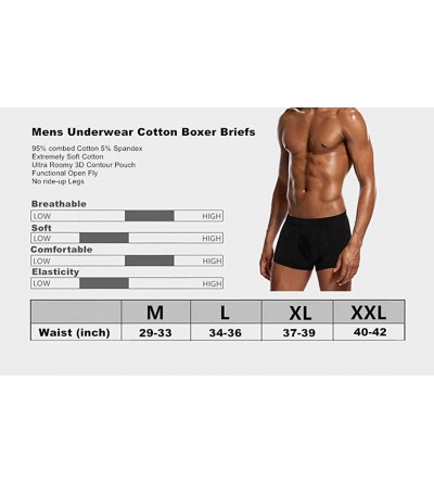Boxer Briefs Mens Underwear Cotton Boxer Briefs for Men Regular Long Pack Comfort Breathable Soft Brief M L XL XXL - Black-5p...