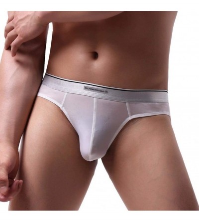 G-Strings & Thongs Men's Sexy Pouch Thongs Erotic G-Strings Lace Briefs Underpants Gay Club Bar - White - CD18XI3OA07 $8.21