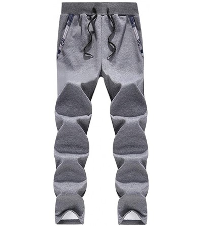 Robes Mens 2 PCs Sweatsuits Hoodies Tracksuit Jacket+Pant Thick Warm Fur Inside Sherpa Lined Zip Hooded Coat & Trousers - Gra...
