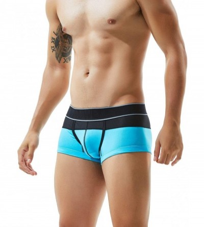 Boxer Briefs Mens Low Rise Sexy Trunk Boxer Brief Short Pants Underwear - 7206 Aqua - CG18HMYXRC8 $18.65