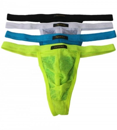 G-Strings & Thongs Jacquard Underwear Transparent Ultra-Thin Solid Color Nylon Thong Men Mesh G String Tanga Hombre EU S-XXL ...