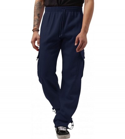 Sleep Bottoms Men Premium Cargo Sweat Shorts & Sweatpants Loose Comfort Fit M-5XL - 1rd05_navy - CA18NGCAZ06 $30.30