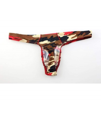 G-Strings & Thongs Men's Sexy Low-rise Thong Underwear Fashion G-String Panties J01 - Red - CF18QI0LCEI $8.56