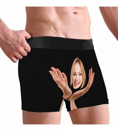 Briefs Custom Face Boxers Briefs for Men Boyfriend- Customized Underwear with Picture Holding Face All Gray Stripe - Multi 11...