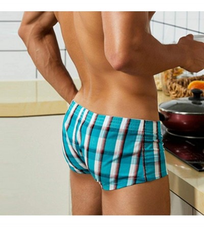 Boxer Briefs Underwear for Men Briefs-Men's Underwear Classic Briefs Man Strpe Print Boxer Under Wear Full Briefs - Blue - CB...