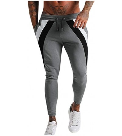 Thermal Underwear Mens Skinny Jogger Pants Stretch Sweatpants Zipper Bottom Light Weight Drawstring Trousers for Gym Running ...