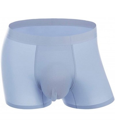 Boxer Briefs Men's Underwear Ice Silk Quick Dry Comfortable and Seamless Boxer Briefs - Blue/Purple(2pack) - CX18WSQTLSN $18.48