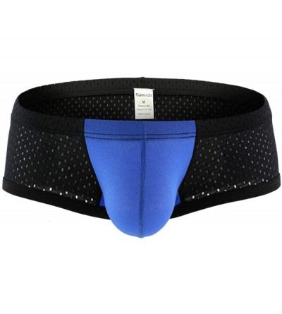 Boxers Men's Mini Boxers Underwear Swimsuit Sexy Bulge Supporters Mesh Breathable Bikinis Swimwear Low Rise Undershorts - Blu...