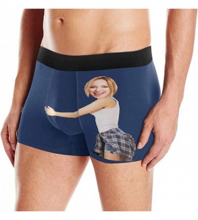 Boxer Briefs Personalized Face Man Boxer Briefs with Wife's Face Hug The Treasure on Black - Color13 - CP190LE03O5 $30.95