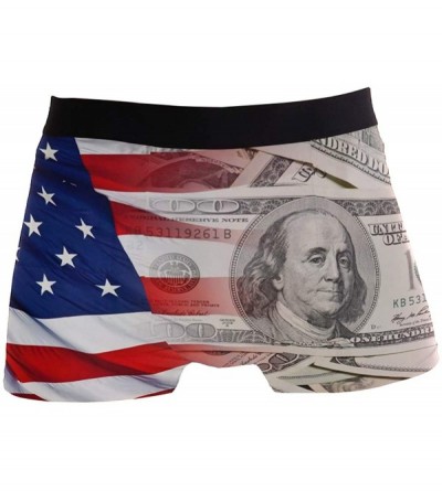 Boxer Briefs American Flag Money Mens Boxer Briefs Underwear Breathable Stretch Boxer Trunk with Pouch - Red - C218NN5CO7N $3...