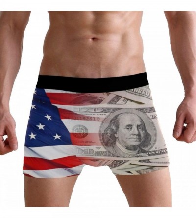 Boxer Briefs American Flag Money Mens Boxer Briefs Underwear Breathable Stretch Boxer Trunk with Pouch - Red - C218NN5CO7N $1...